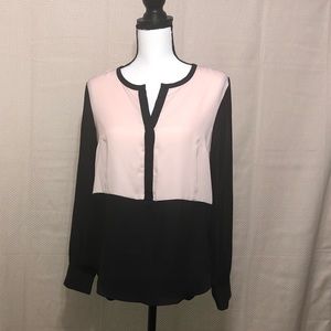 Blush and Black Blouse